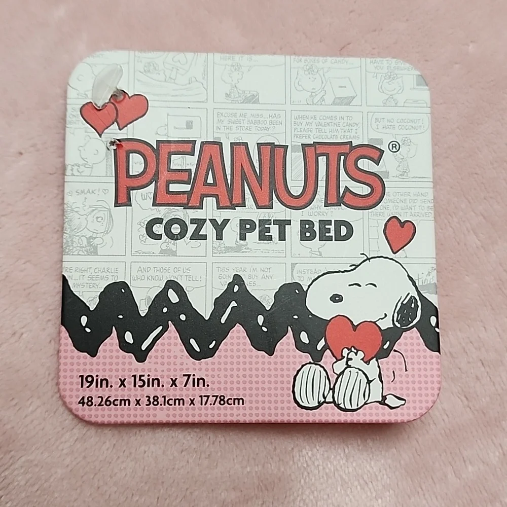 Peanuts 2026 Pink Red Hearts Valentine's Day Snoopy Pet Dog Cat Bed New w/ Tags